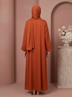 Premium Super Nida Open Abaya – Elegant Rust Orange Modest Abaya for Women | Bulk Wholesale Supplier | Boutique & Retail Ready - Image 5