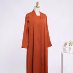 Premium Super Nida Open Abaya – Elegant Rust Orange Modest Abaya for Women | Bulk Wholesale Supplier | Boutique & Retail Ready