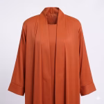 Premium Super Nida Open Abaya – Elegant Rust Orange Modest Abaya for Women | Bulk Wholesale Supplier | Boutique & Retail Ready - Image 2